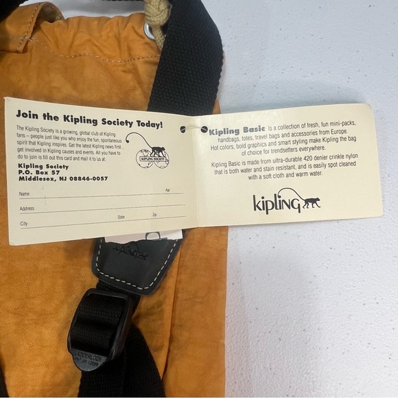 Kipling When Mini Backpack DBL Yellow Orange NWT Cinch School Travel Academia - Picture 5 of 7